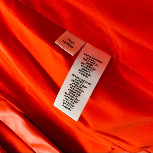 House of Harlow orange faux leather blazer jacket oversized NWT XS and small - Picture 8 of 10